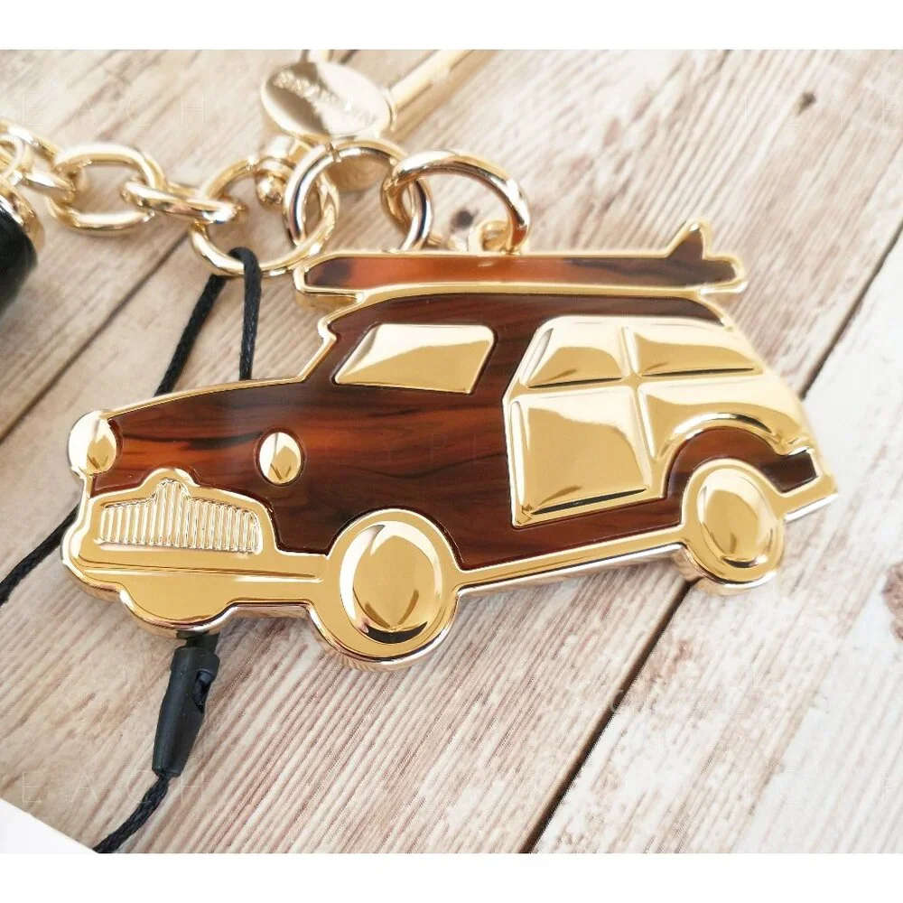 Brahmin Copa Car Tassel New Black Melbourne Key FOB Leather Resin Croc-Embossed - Picture 3 of 10